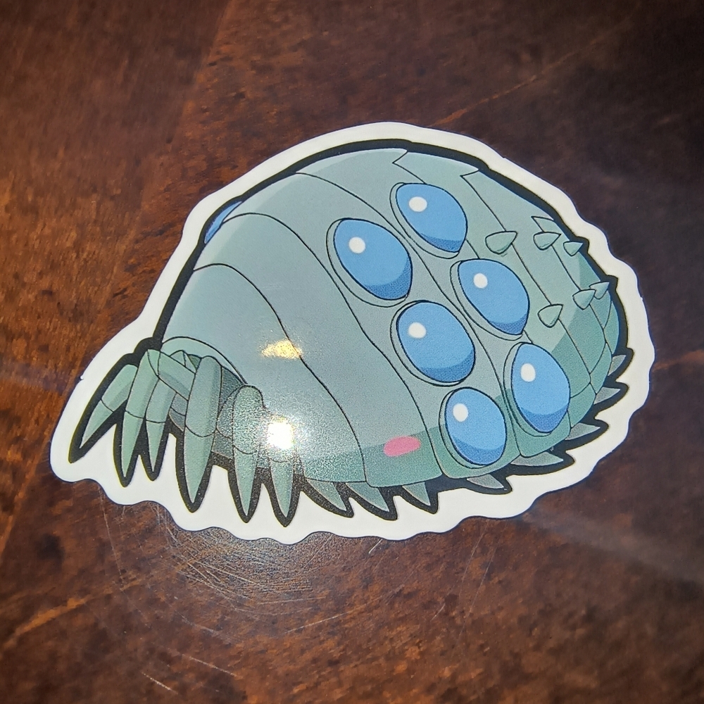 Cute Mint-Green Multi-Eyed Arthropod Sticker